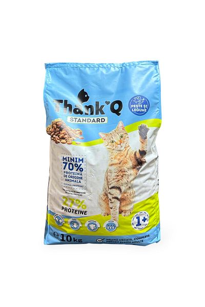ThankQ STANDART PISICI Dry fish food for adult cats , 10 kg