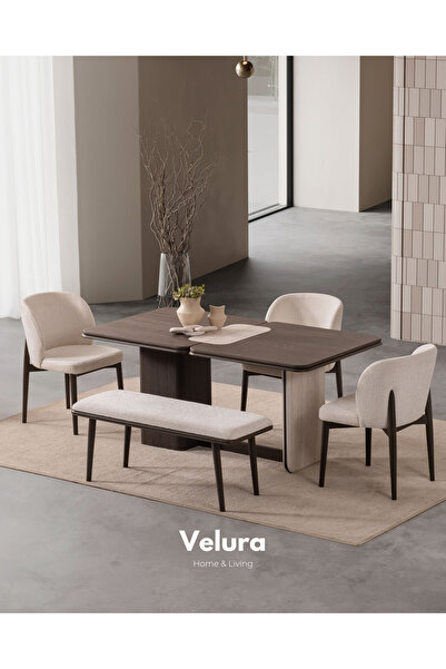 Velura Home & Living Enna Plus Yemek Odası Takımı (Yemek Masası + 4 Adet Sand...