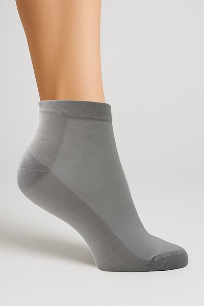 KARDEŞLER ÇORAP Bamboo Women's Half Socks Gray Seamless Plain Socks Pack of 6