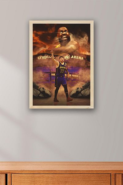 Saturn Luka Doncic Lebron James Framed Painting - Basketball Nba Poster Painting