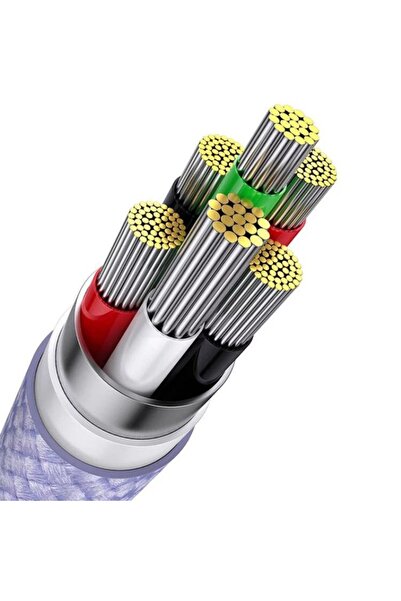 Baseus Charging / Data Cable 3in1 USB to Type-C, Lightning, Micro-USB, 100W, 1.2m, Flash Series 2, Purple