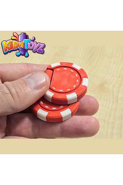 kidntoyz Poker Chip Fidget Toy – Double Color Clicking Stress Toy