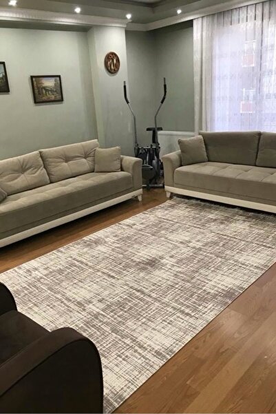 CENTER AVM Kahverengi Halı Salon Halısı Makinede Yıkanabilir Halı Kaymaz Taba...