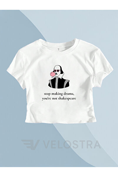 Velostra Shakespeare cu imprimeu Crop pentru femei