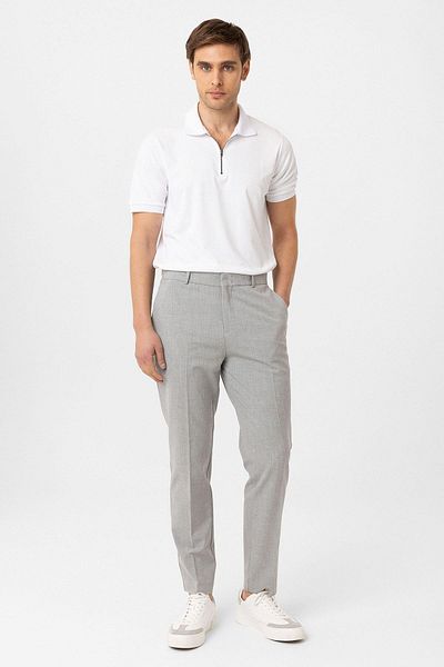 Antioch Light Gray Slim Fit Comfort Men's Trousers