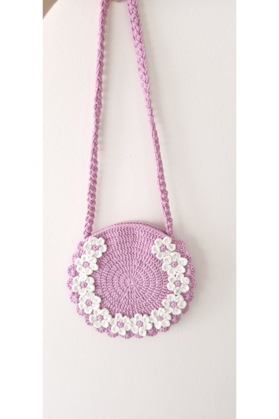 Merveyyyra حقيبة أطفال محبوكة بابونج