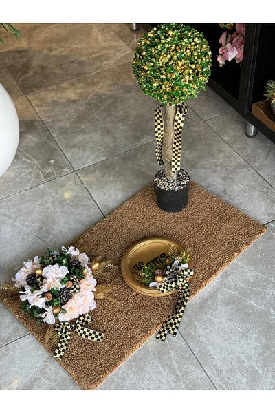TASARIMHMODA Door Mat Set 3 Pieces Gold