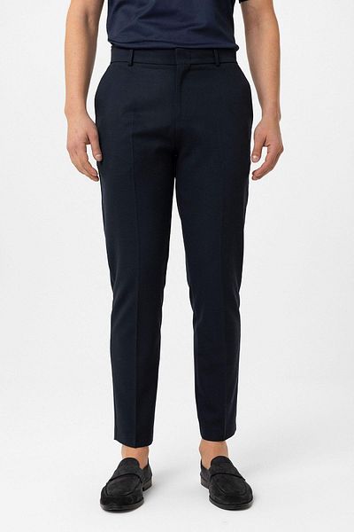 Antioch Navy Blue Slim Fit Comfort Men's Trousers