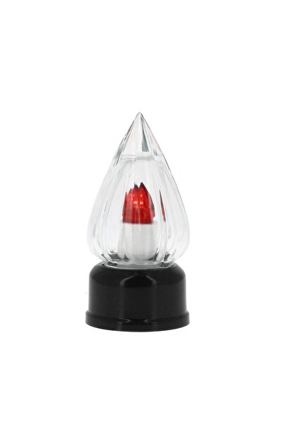 OEM Glass LED Candle Red with 1-Year Duration, 7x14.5 cm