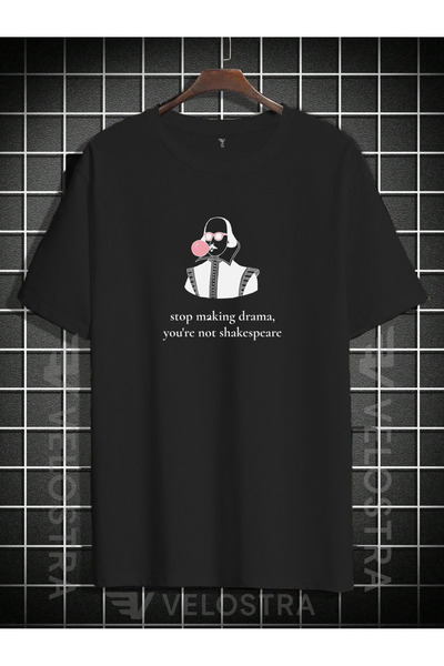 Velostra Unisex Shakespeare cu imprimeu supradimensionat tricou