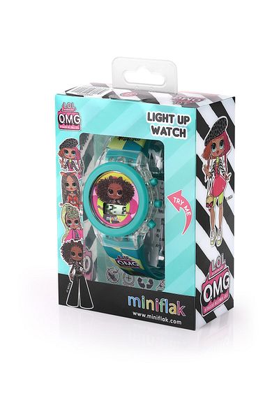 MiniFlak Lol Surprise! Licensed Omg7003 Turquoise Lighted Children's Watch