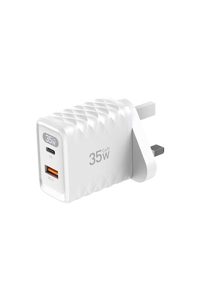 Totulife FAME Series 35W GaN Wall Charger with PD Type-C & QC3.0 Fast Charging, Over Voltage Protection