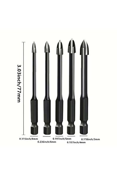 SOLIDFAST 5 Lİ CAM , METAL , SERAMİK, AHŞAP, BETON , PLASTİK DELME UCU SETİ