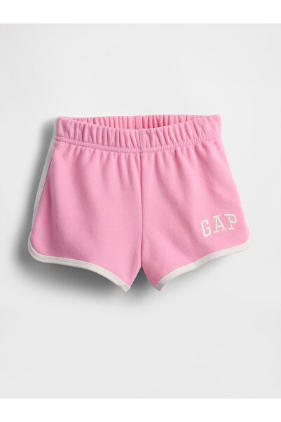 GAP Kız Bebek Açık Pembe Bebek ve Küçük Çocuk Logo Yunus Sweat Şortları