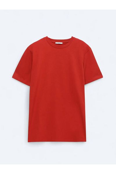 Kip Dark Orange Crew Neck 100% Cotton T-Shirt