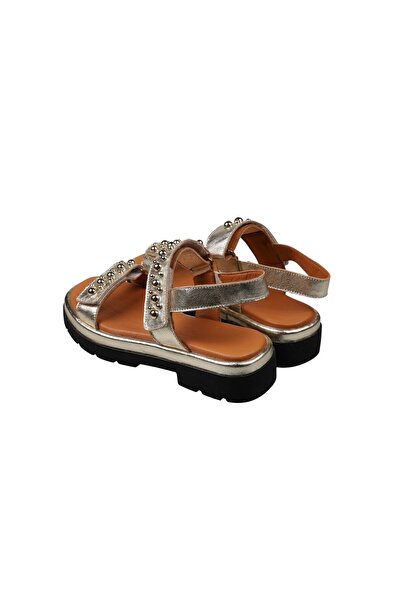 Lady Mia Velvia Trok Detailed Genuine Leather Women's Sandals
