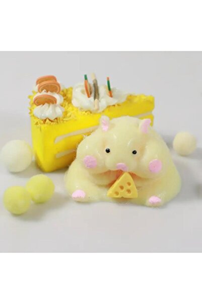 Brainbow Hamster sukuşi -taba Sukuşi - Squishy fare- tüylü fare - Stres Oyuncak (sarı)