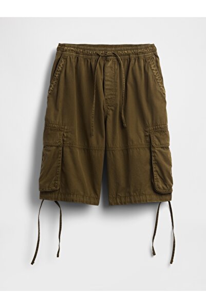 GAP Kadın Haki Kolay Kargo Uzun Şortlar