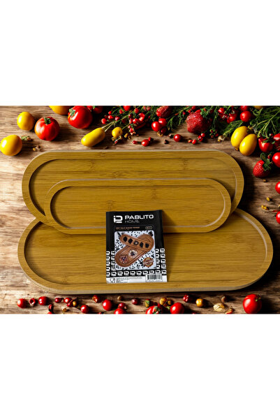 PABLITO HOME 3’lü Oval Premium Sunum Tepsisi