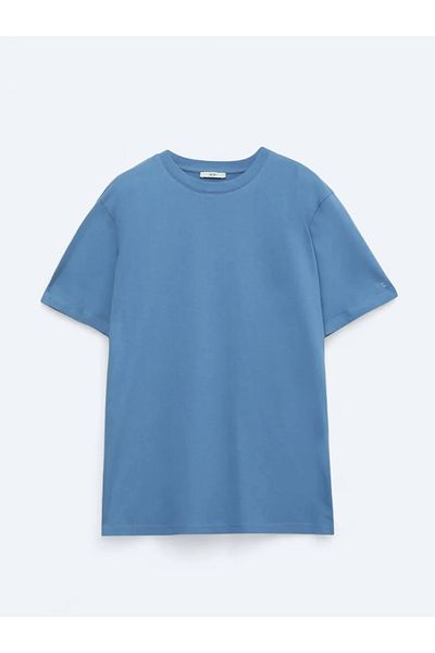 Kip Indigo Crew Neck 100% Cotton T-Shirt