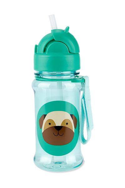 Skip Hop Zoo Tritan Water Bottle with Straw Dog