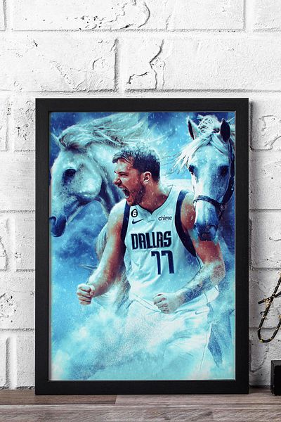 Saturn Pictură înrămată Luka Doncic - Pictură poster NBA Dallas Mavericks