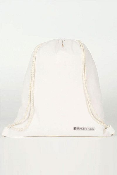 Rakerplus Cream 35X40 cm Unisex Raw Cloth Drawstring Back Shoe Bag