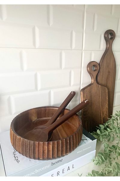 magical dreams Acacia Salad Bowl + Salad Serving Spoon Set