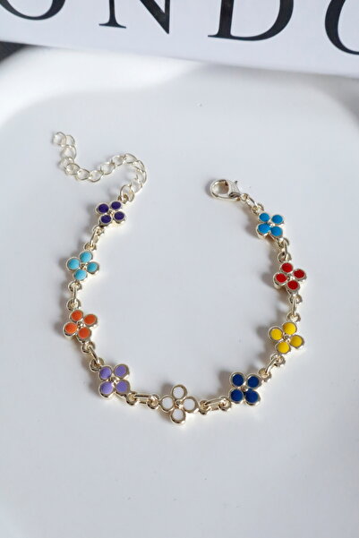 DEMOKAN Women's Bracelet Snap Chain Flower Detail Bracelet