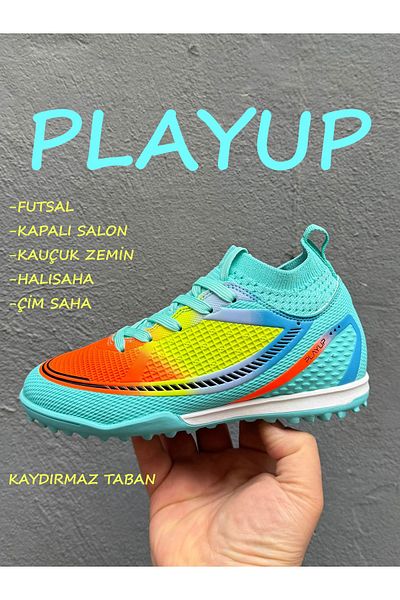 Playup Soccer Shoes for Children with Socks, with Termo Anti-Slip Soles, Suitable for Futsal Floor