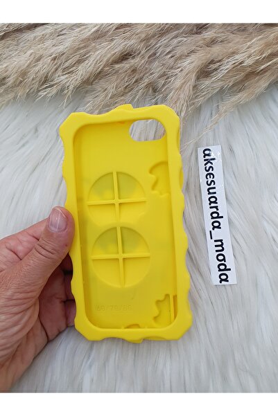 ZB Aksesuarda Moda iPhone 6 - 6S Uyumlu Sünger Bob Figürlü Yumuşak Hamur Silikon Lüks Kılıf Kapak