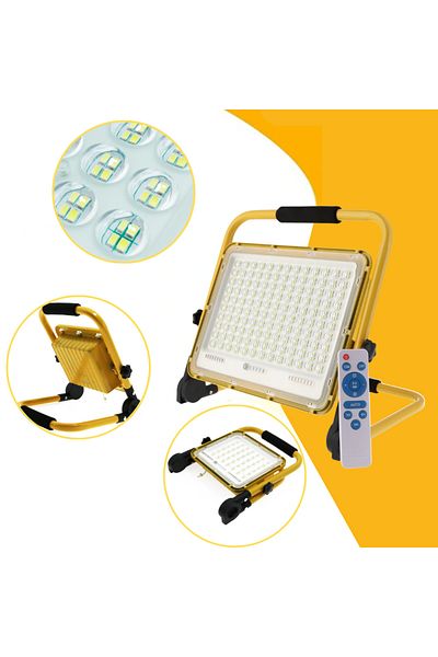 LDM Portable LED Floodlight with Battery, 50W IP65, 8h Runtime, Remote Control