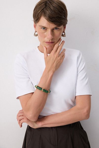 Touché Privé Gold Detail Thin Bone Bracelet
