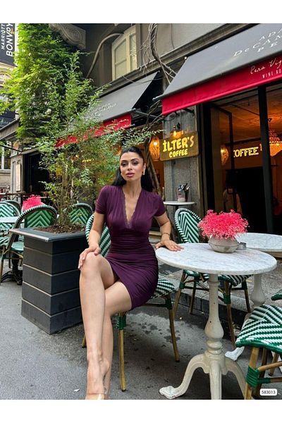 Modafeminen Rochie din dantelă cu mânecă scurtă 583013 OPENMOR