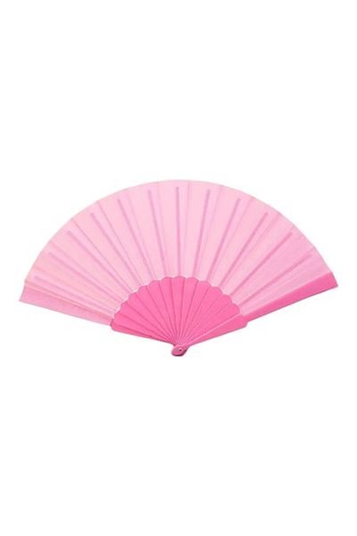 OEM Plastic and fabric fan, foldable, pale pink