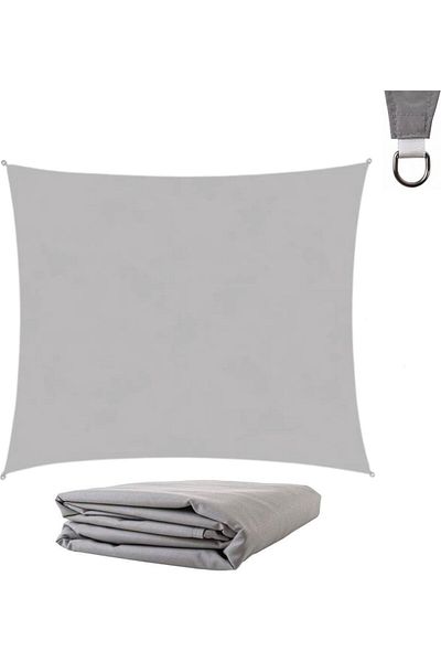zola Waterproof tarpaulin/sun awning, square, gray, 3.6x3.6 m, 180 g/sqm, UV30, with hangers