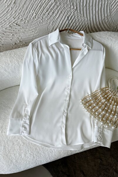 Poliyance Serra White Satin Shirt