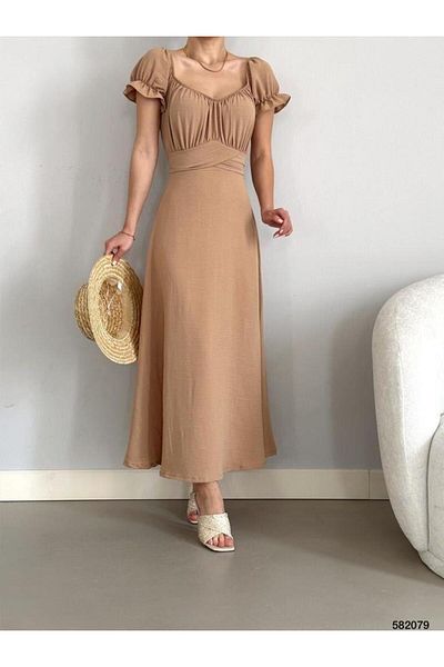 Modafeminen Rochie cu guler Madonna cu maneca curea elastica MINK 582079