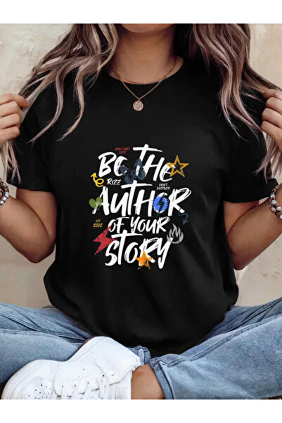 Sarah's Boutique Tricou de damă – 100% bumbac – Citat minimalist: „FII AUTORU...