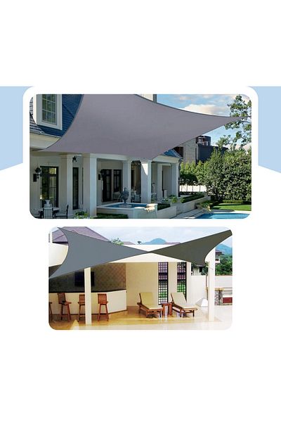 zola Waterproof tarpaulin/sun awning, square, gray, 3.6x3.6 m, 180 g/sqm, UV30, with hangers