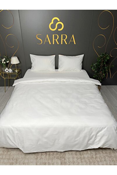 sarra 160X220 Single Striped Satin Duvet Cover Set