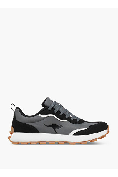 Kangaroos Men's Panelled Lace-Up Sneakers with Pull Tab