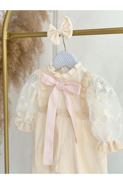 Hobidik Baby Vintage Cream Muslin Jumpsuit
