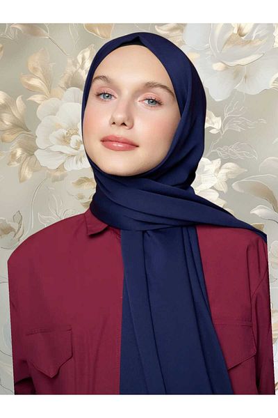 Freeista Navy Blue Shawl Silky Series, the Front Is Light Glossy, but the Back Is Matte