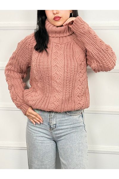 RACE FASHİON Turtleneck Knitted Sweater Rc8202