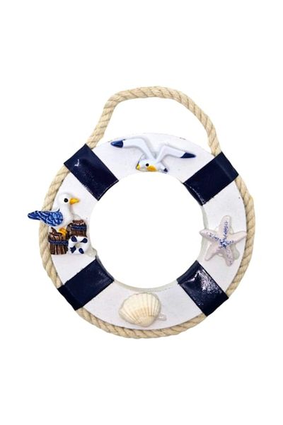 OEM Decorative lifesaving ring with marine accessories, navy blue