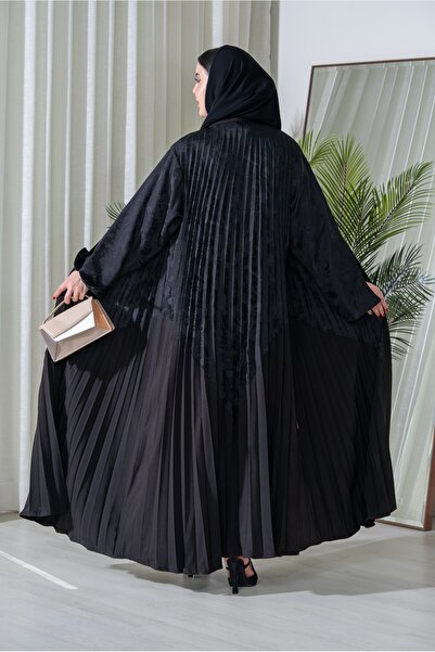 elegant hijab عباية هيبة الأسود- عباية بليسيه