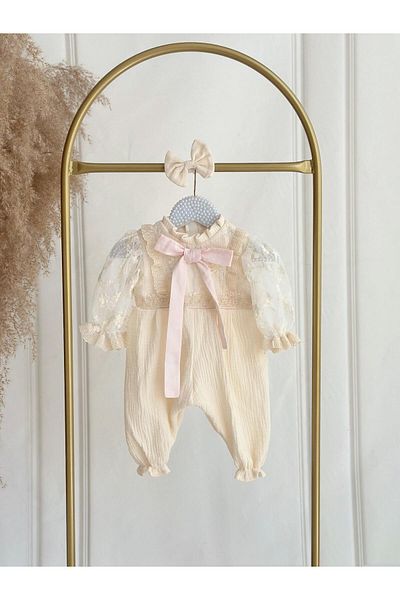 Hobidik Baby Vintage Cream Muslin Jumpsuit