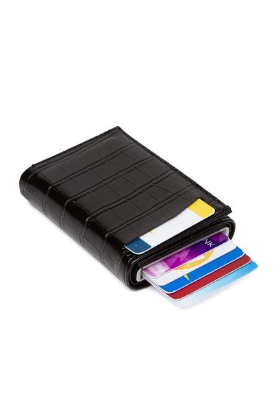 Newish Polo Men's Mechanized Card Holder and Wallet New128 - Black