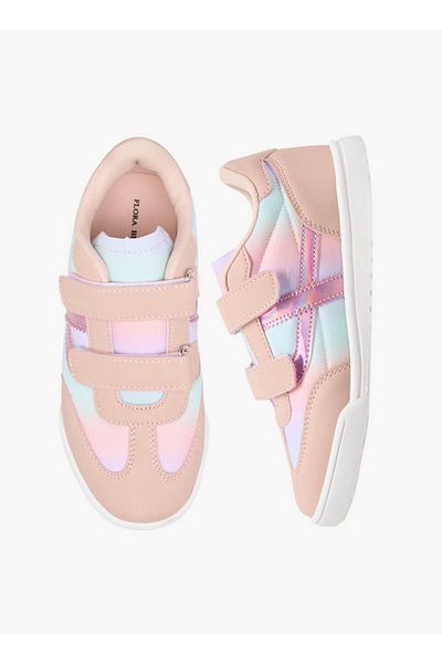 Flora Bella by Shoexpress Girls Colourblock Sneakers with Hook and Loop Closure